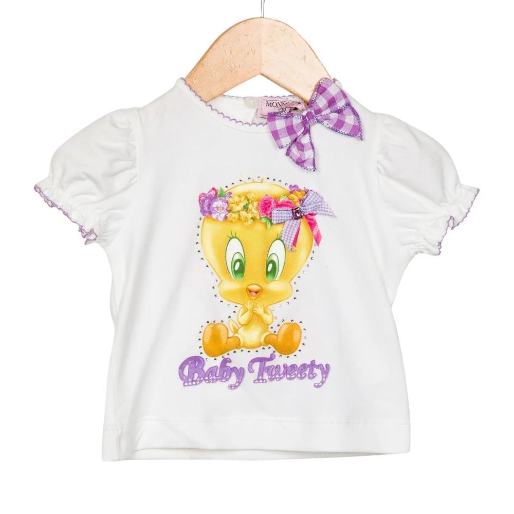 Monnalisa Tweety‎ Girls' Embellished Graphic T-Shirt w/ Tags Size: 3-6M